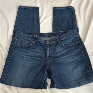 LOFT Women's Skinny Stretch Denim Jeans - Deep Indigo Sz:12